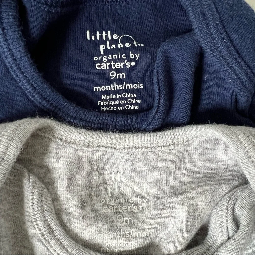 LITTLE PLANET Organic Cotton Onesies Bundle, 9mo